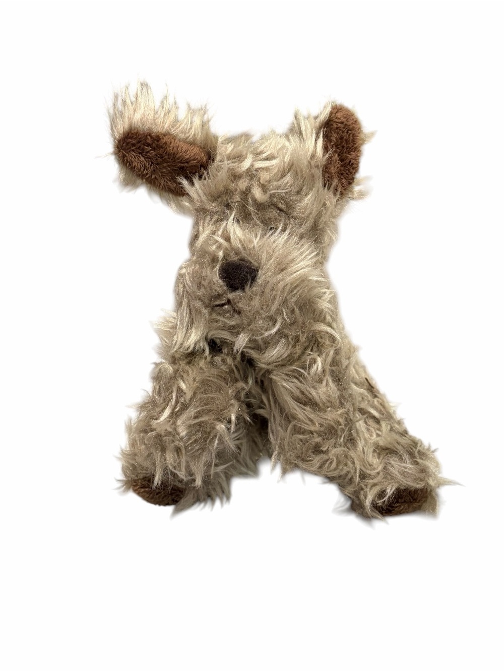 Furly Shaggy Plush Dog Stuffed Animal – Soft Tan Puppy Toy
